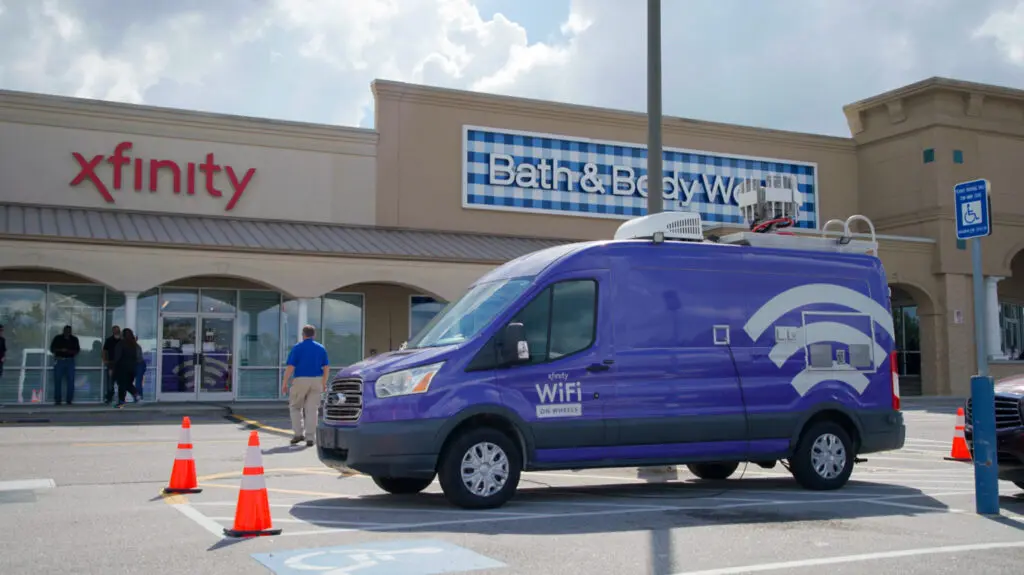 Xfinity WiFi Van helping everyone gain connectivity after a storm.