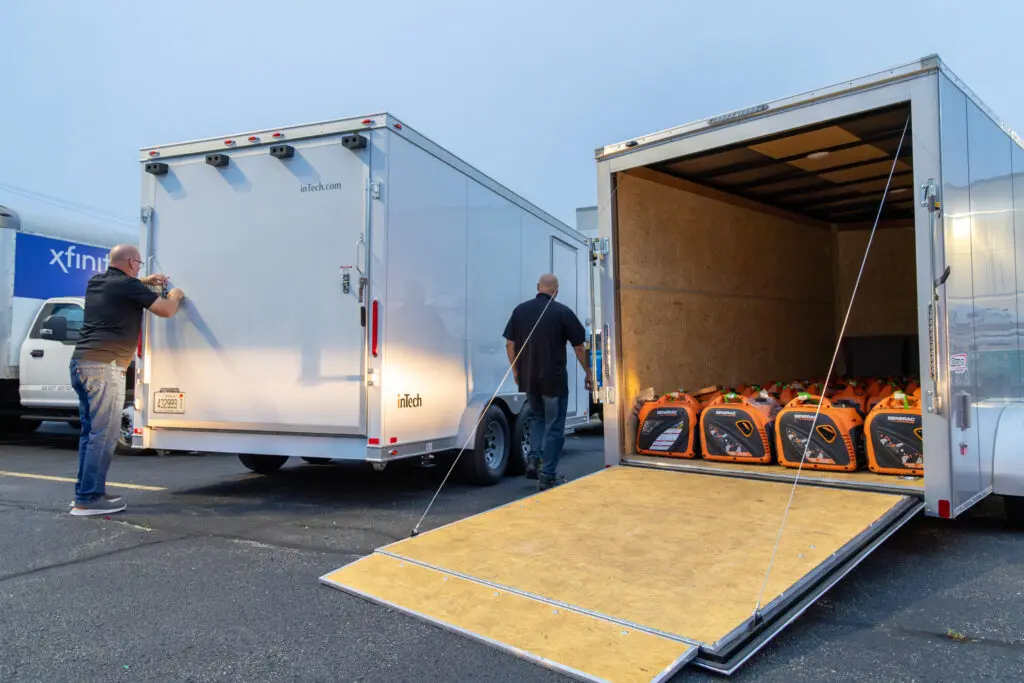 storm response team amassing generators to help storm response efforts