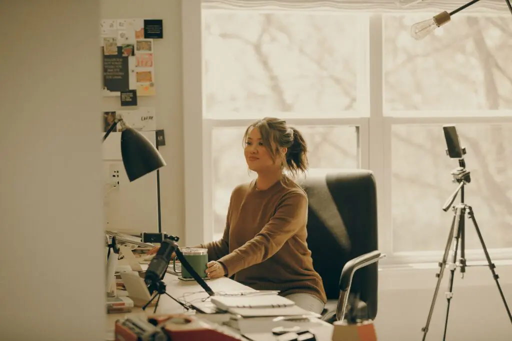 Ash Kaneko, former RISE recipient, in studio