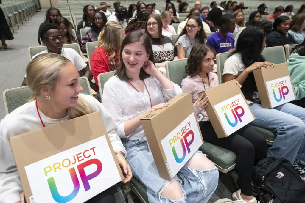 Students with laptops