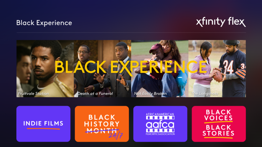 The Black Experience content hub on Xfinity Flex.