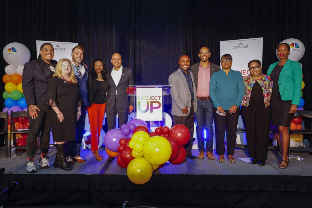 People standing on a stage