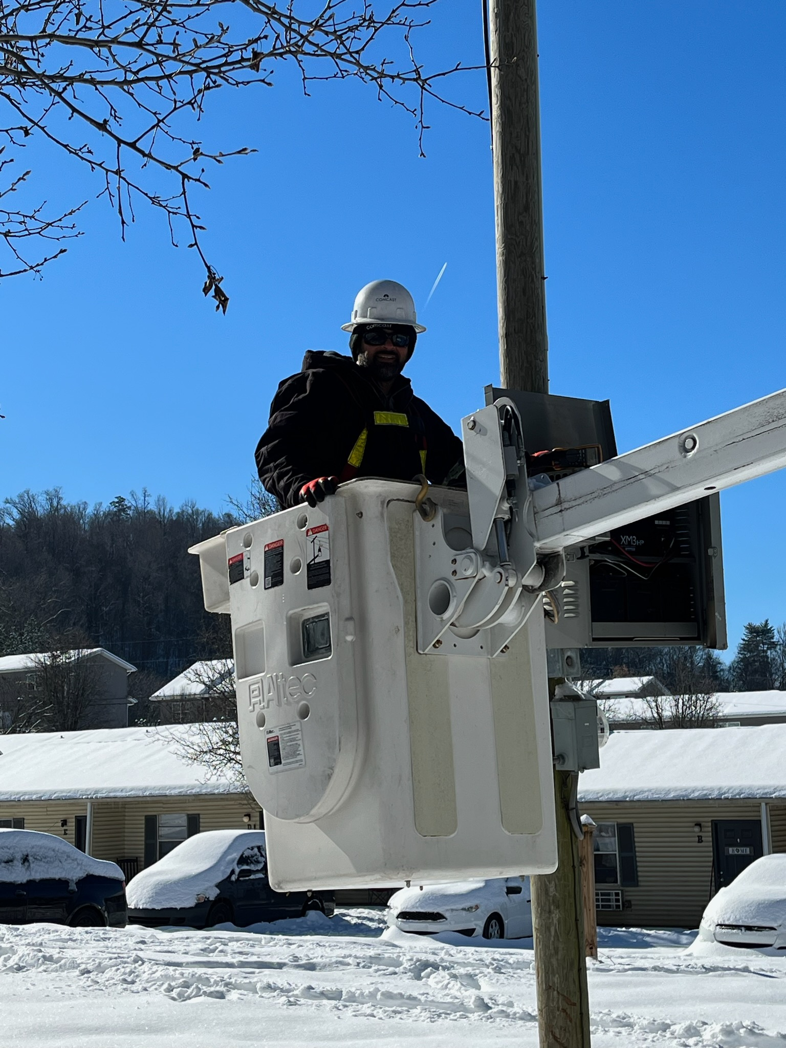 Technician Ricardo Rosa repairing a power supply in south Knoxville