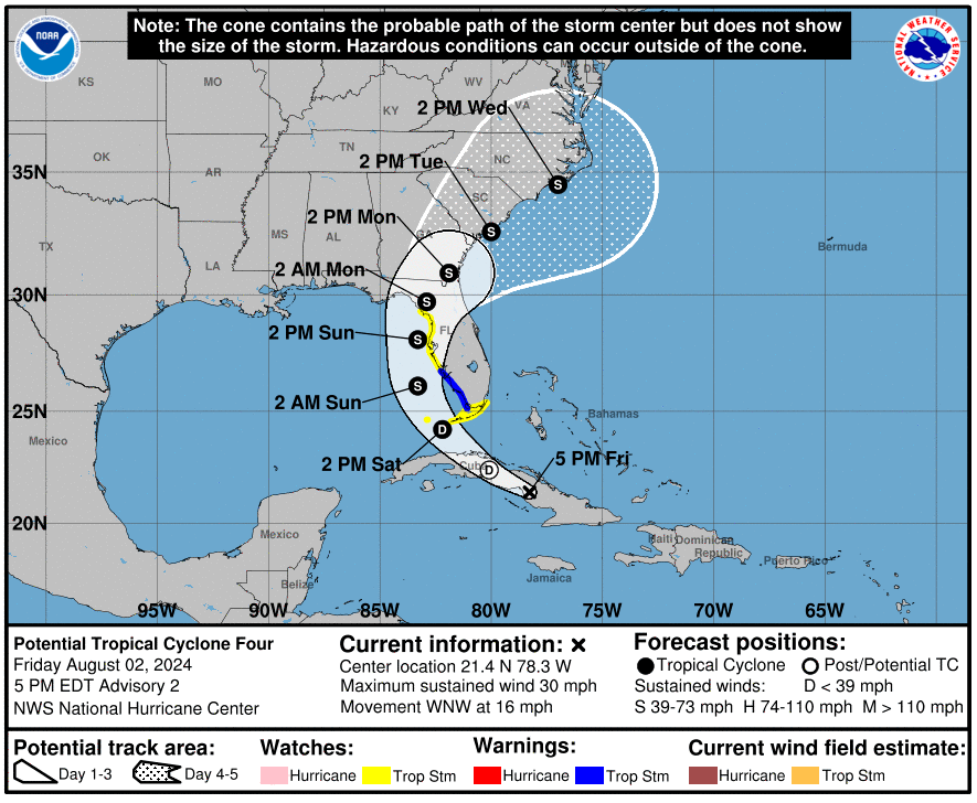 Tropical Storm Prediction Map