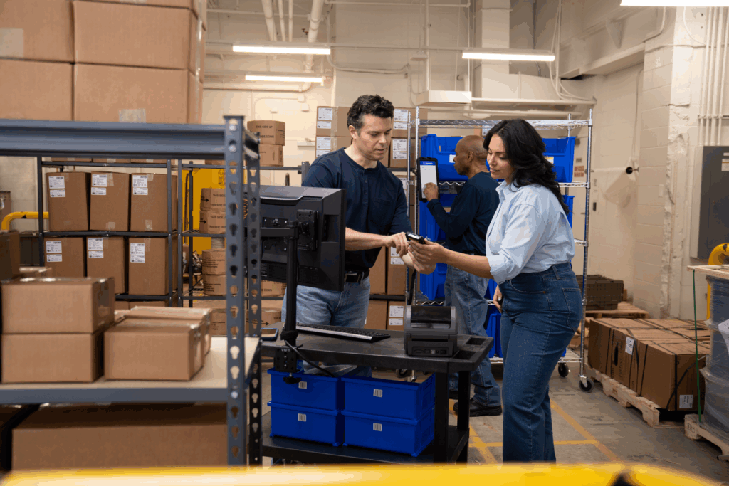 Celebrating small businesses across the south during Small Business Month. IMAGE: Comcast Business employees working in a warehouse