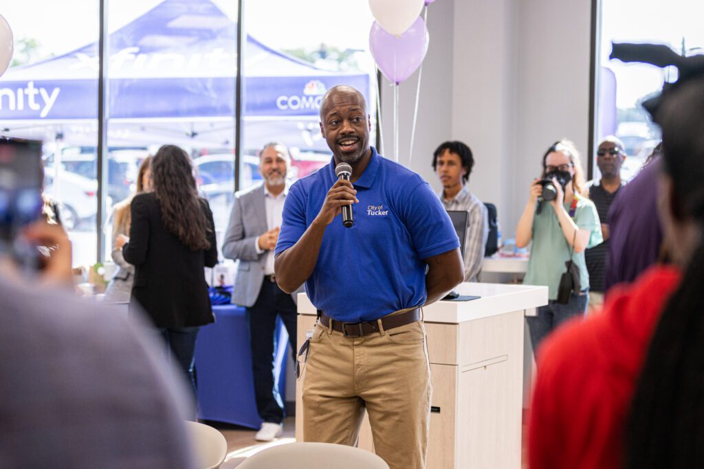 Comcast celebrates the grand opening of their first Tucker, Georgia Xfinity retail store open for both Xfinity and Comcast Business customers.