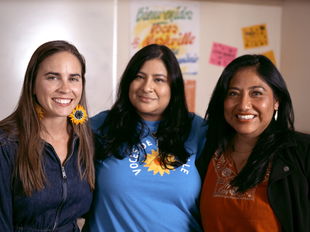 From left Becca Blank, Anne Moctezuma, and Beatriz Ordaz Ramirez of Voces de Nashville
