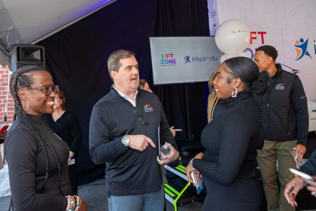 Comcast Lift Zone and Inspiredu community event promoting digital equity and technology access in Georgia.